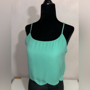LA hearts pacsun light teal cami top with scalloped hem S